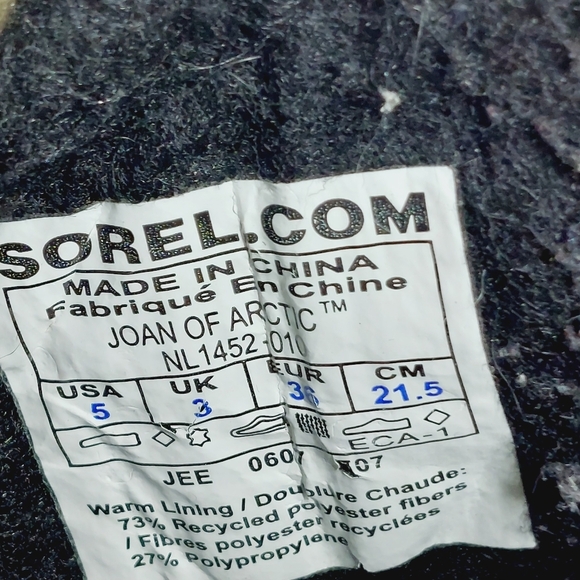 Sorel Joan of Arctic Black Leather Waterproof Lace Up Winter Boots D868 - Picture 9 of 10